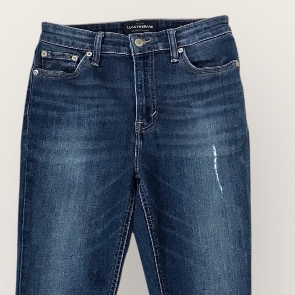 Lucky Brand Skinny Jeans Bridgette Style High Waisted with Distress Size 4/27 - Picture 4 of 10